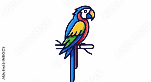 Colorful parrot perched on a branch