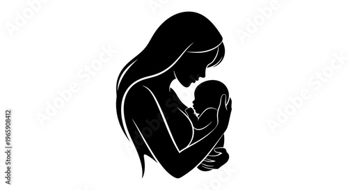 flat vector Mother baby icon isolated on White Background vector background, vector illustration