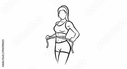 Stylized sketch of a person measuring their waist