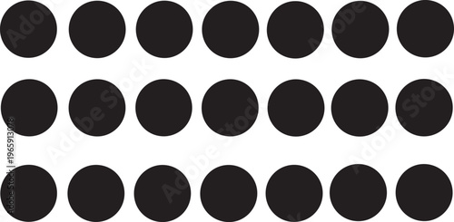 Black dots, circle shapes, geometric pattern, vector icons