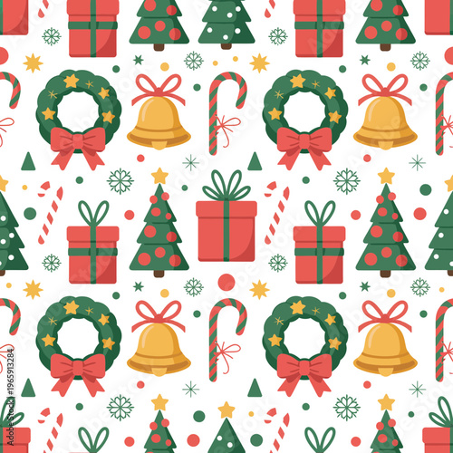 Christmas icon illustration with festive holiday symbols and decorations
