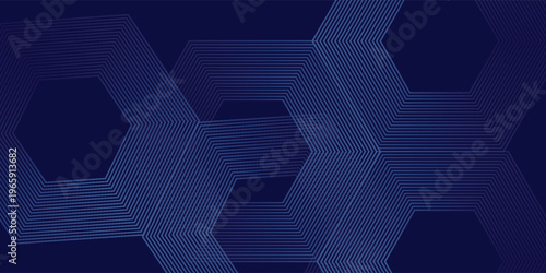 Dark blue colour abstract gradient background with glowing geomatric hexagons design background vector illustration eps10. High quality graphic. Futuristic concept.