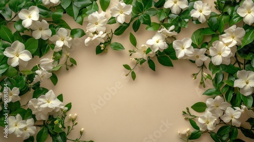 Overhead view of a cup of tea on a pale yellow background.