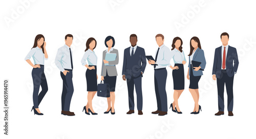 Diverse Business People Group Standing in Professional Attire