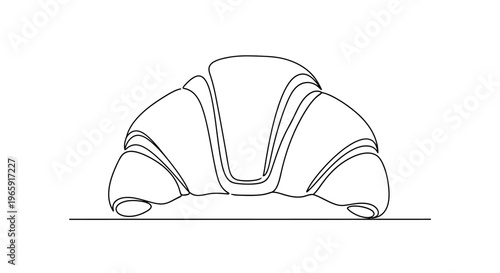 Minimalist Croissant Line Art: Simple, Elegant French Pastry Illustration