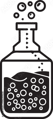 Industrial Fermentation Vat with Rising Bubbles Vector Icon for