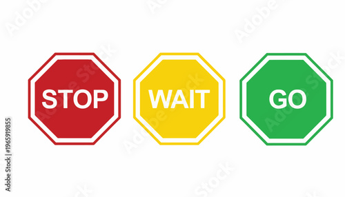 Traffic lights display stop, wait, and go signals clearly