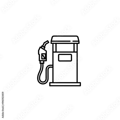 Fuel Station Icon: A simple yet impactful illustration of a fuel station, symbolizing energy, transport, and the modern world's reliance on gasoline.