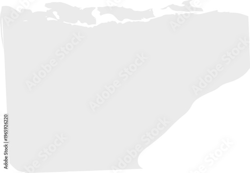 Abstract illustration of a coastline with a light gray background, depicting a simplified, modern landscape