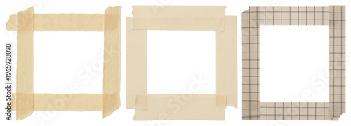 PNG Vintage tape frame collection, transparent background
