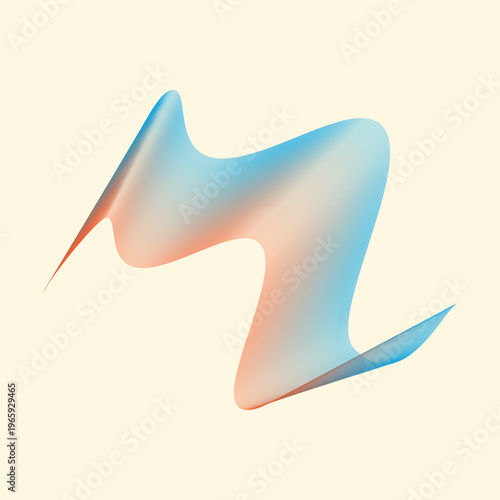 Abstract Wave Line Art with Blue and Orange Gradient Ribbon Design