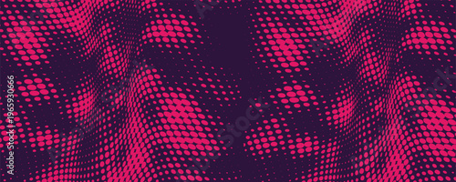 Halftone dots red and blue color pattern gradient grunge texture background