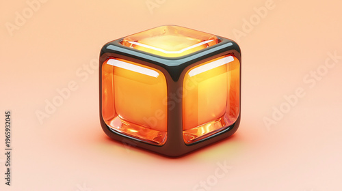 Abstract Cube, Illuminated, Studio Shot