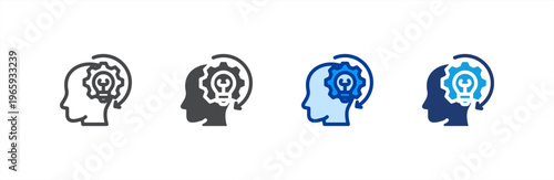Ingenuity Creativity icon multiple style collection. Vector illustration.