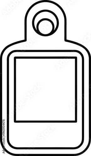 899 radiation badge clip on dosimeter with blank area detailed line art vector illustration on transparent background