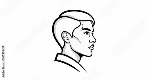Side profile illustration of a person with styled hair, looking to the right