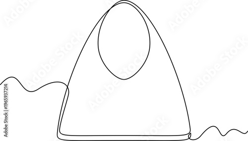 one line art Hobo Bag vector illustration. line art, one continuous line, simple, hand drawn and sketch style. for icons, symbols, signs or logos. PNG