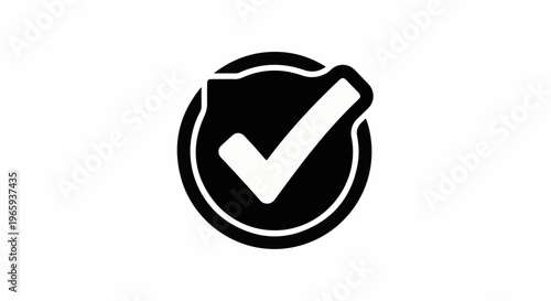 Shield with a prominent checkmark, indicating approval or security