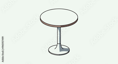 Simple round table with a single central pedestal base, cast shadow