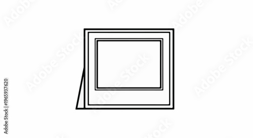 Simple line drawing of a photo frame with a white background