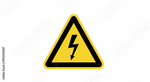 Yellow triangle warning sign with a black lightning bolt symbol