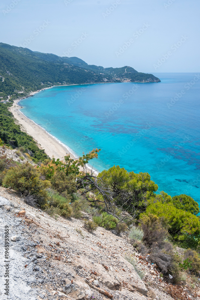 Obraz premium Panorama of Lefkada Coastline, Ionian Islands, Greece