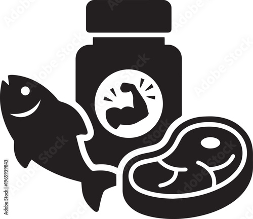 Protein Supplement Nutrition Fitness Icon