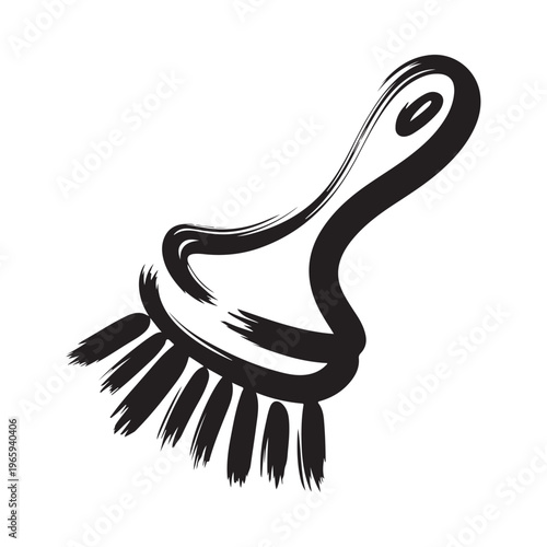 Konstfotografi A simple black and white illustration of a paintbrush with visible brushstrokes