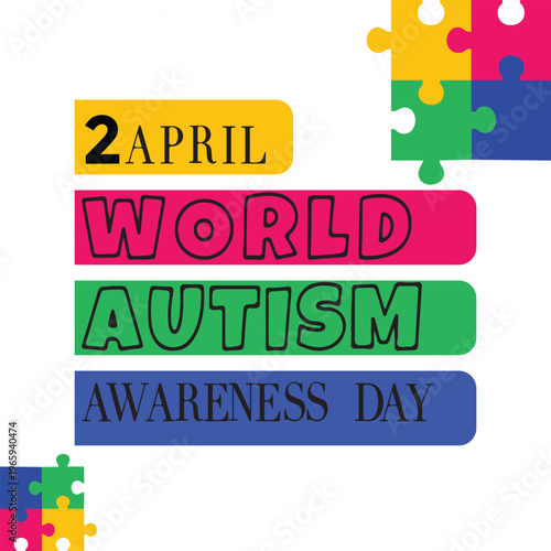 April 2 World Autism Day Awareness - Celebrating  background or poster design.