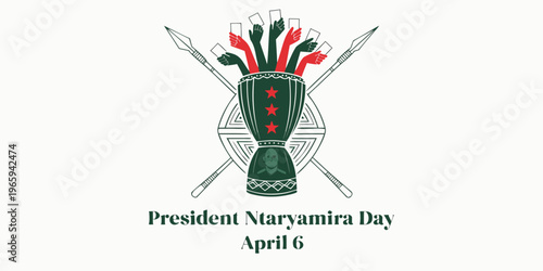 President Ntaryamira Day commemoration logo with traditional African design elements and date