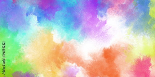 hand painted multicolor and turquoise watercolor background. grunge paper texture, beautiful and colorful watercolor used for wallpaper, banners, design. vector texture background with bright color.