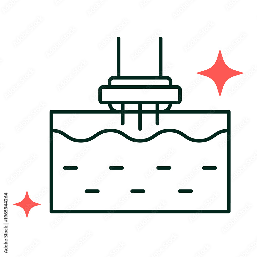 Fototapeta premium microneedling therapy icon, microneedling therapy symbol, microneedling therapy vector, microneedling therapy concept, microneedling therapy illustration, microneedling icon, skin needling icon, derma