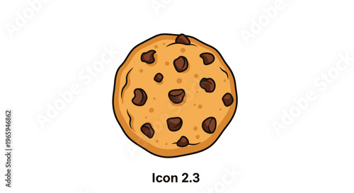 Cartoon cookie illustration on white background isolated for design