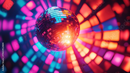 disco party lights background, glow