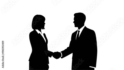 Business people shaking hands in formal agreement