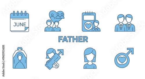 Fatherhood symbols and icons vector illustration for design concepts