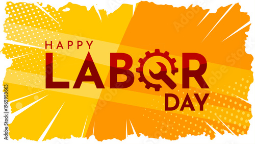 Happy labor day banner - vector illustration