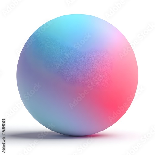 A colorful gradient sphere with a pastel pink and blue hue