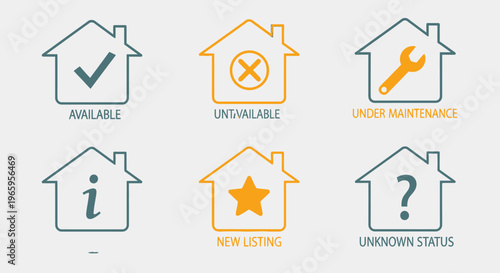 House icons availability maintenance listing status and information
