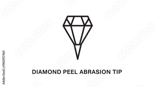 Clean and precise illustration of a diamond peel abrasion tip used in professional skincare and dermatology treatments. Ideal for medical, beauty, and wellness marketing materials.
