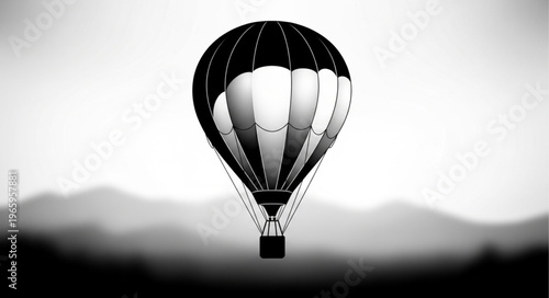 Hot Air Balloon Flying High.