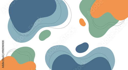 Abstract Organic Shapes Fluid Blobs Background.