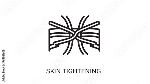 Clean and modern vector-style line art depicting skin tightening, ideal for beauty, wellness, and anti-aging marketing materials, brochures, and digital content.