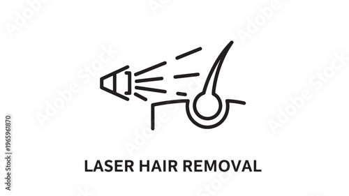 Clean and modern line art illustration of a laser hair removal device, ideal for beauty clinics, dermatology services, and wellness advertising. Perfect for digital and print media.
