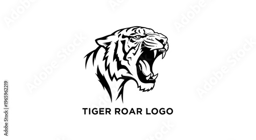 Tiger Roar Logo Illustration Closeup.