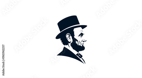 Illustration of Abraham Lincoln profile.