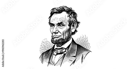 Portrait of Abraham Lincoln American President.
