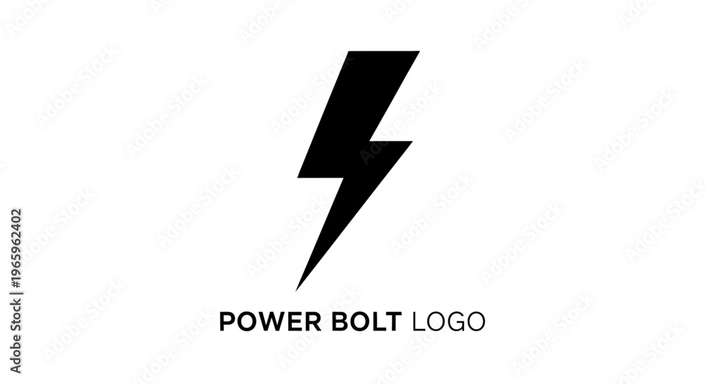 Obraz premium Black Lightning Bolt Power Logo Symbol.