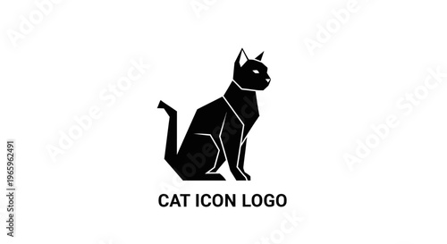 Black Cat Icon Logo Silhouette.