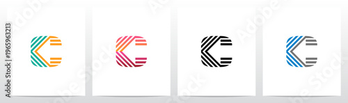 Arrow Direction Parallel Lines Letter Initial Logo Design C